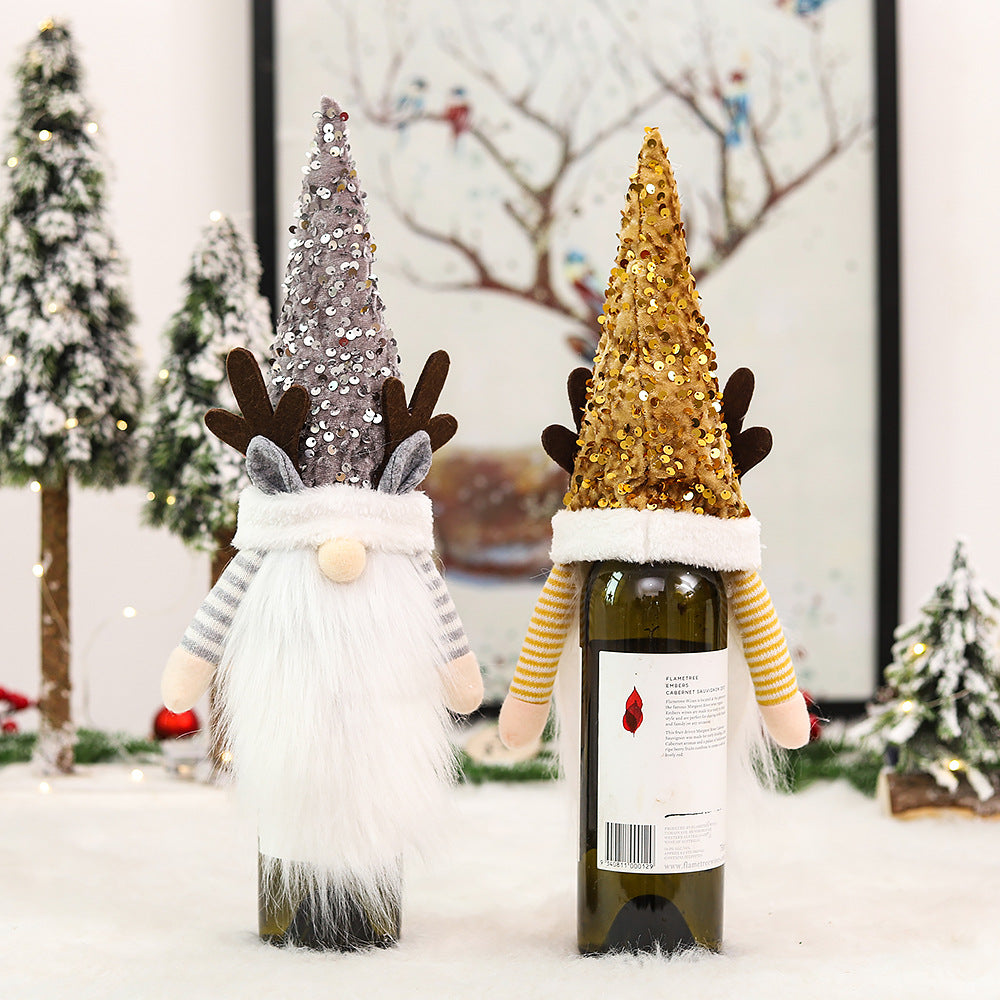 Christmas wine bottle cover